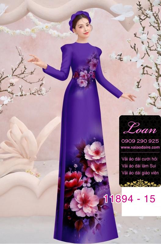 Vải áo dài hoa in 3D
