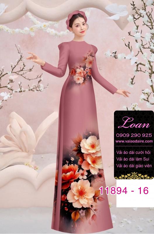 Vải áo dài hoa in 3D