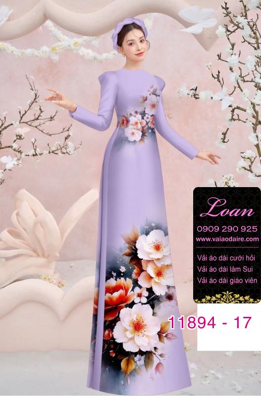 Vải áo dài hoa in 3D