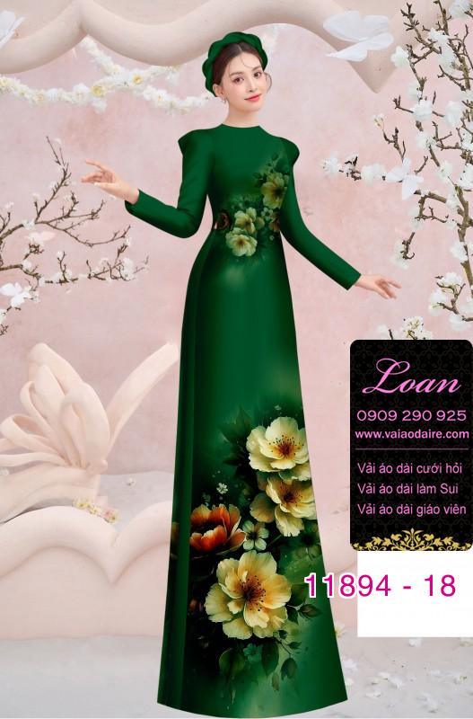 Vải áo dài hoa in 3D