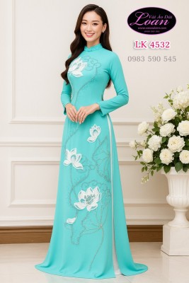 Vải áo dài kết pha lê cao cấp-ADK 11898