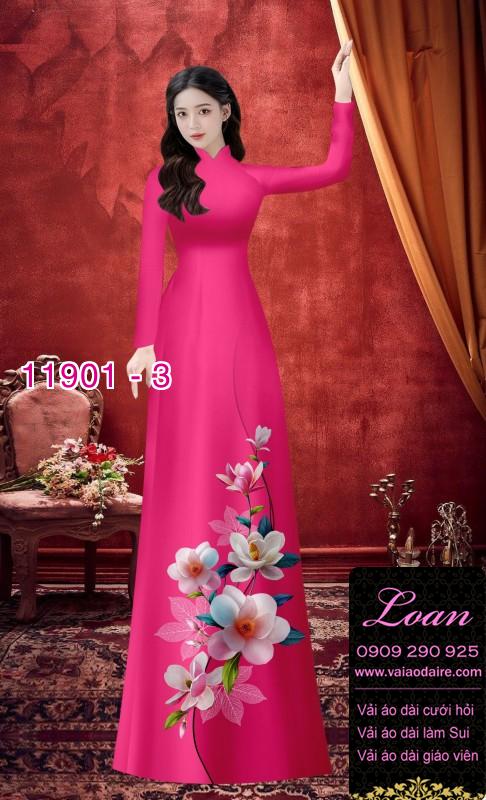 Vải áo dài hoa in 3D
