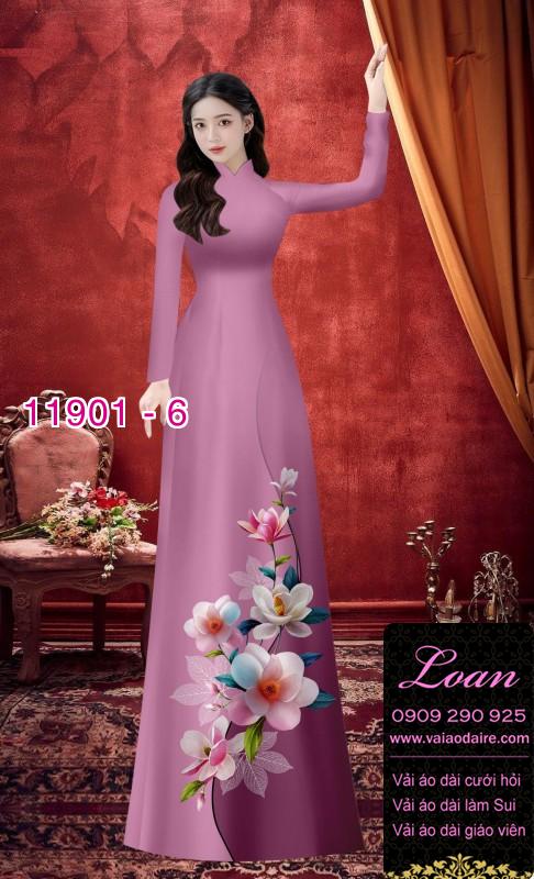 Vải áo dài hoa in 3D