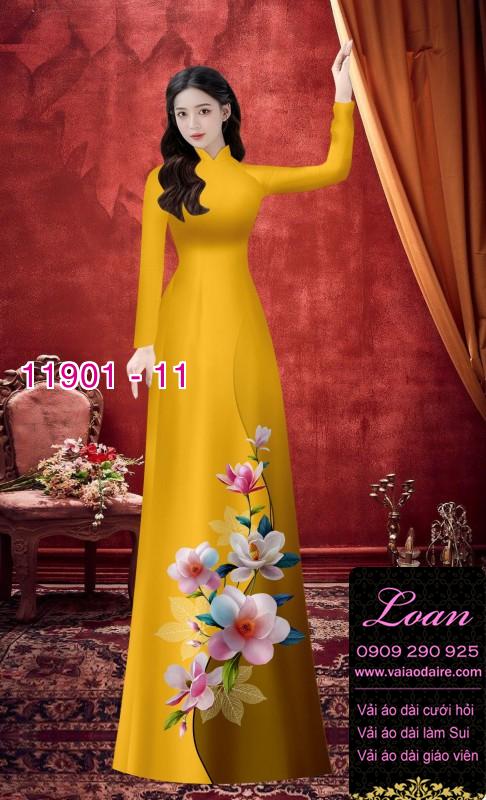 Vải áo dài hoa in 3D