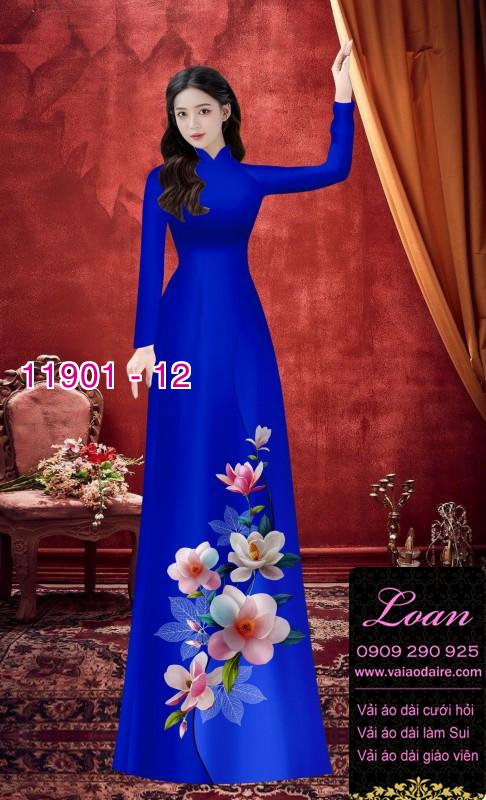 Vải áo dài hoa in 3D