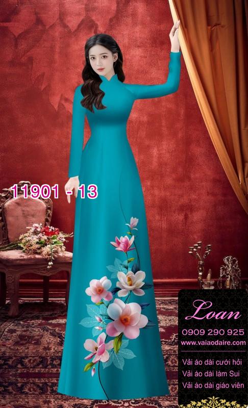 Vải áo dài hoa in 3D