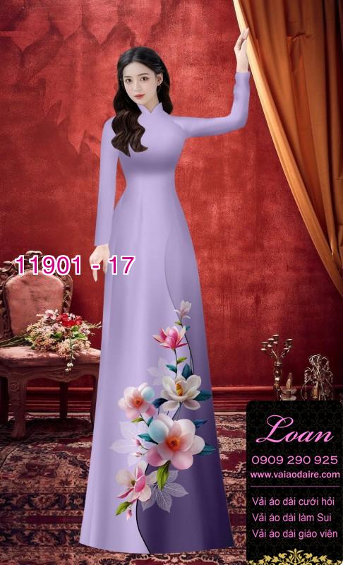 Vải áo dài hoa in 3D