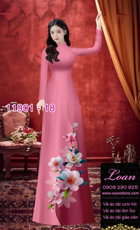 Vải áo dài hoa in 3D