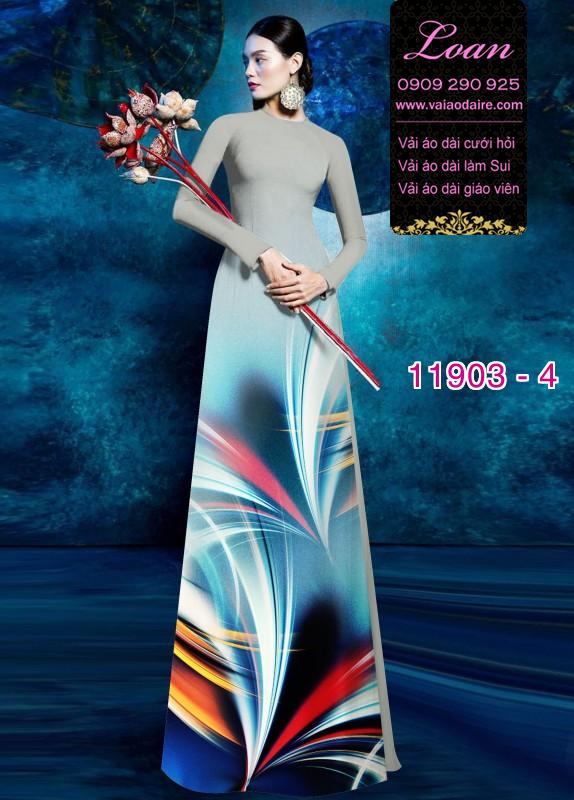 Vải áo dài hoa in 3D
