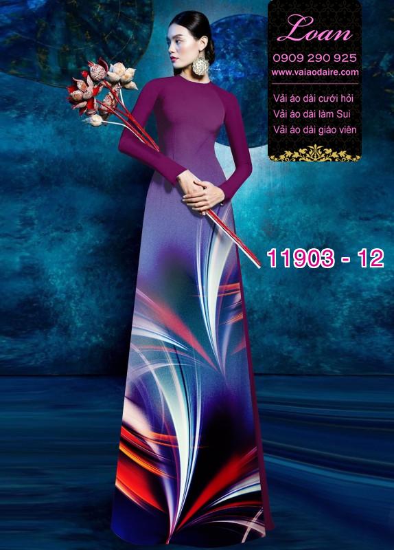 Vải áo dài hoa in 3D