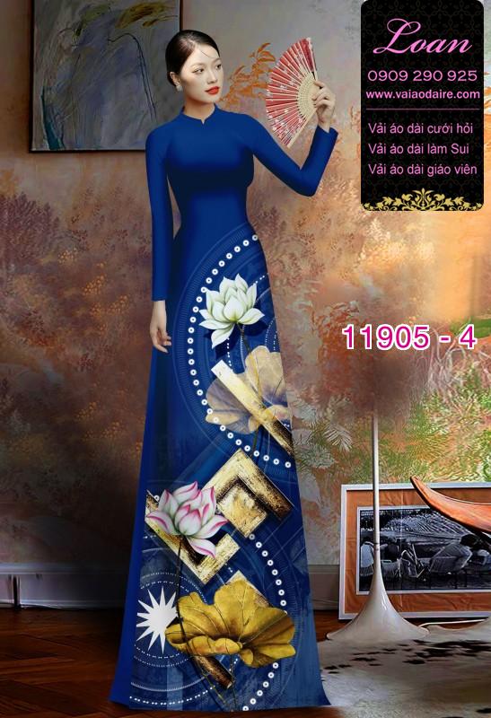 Vải áo dài hoa in 3D