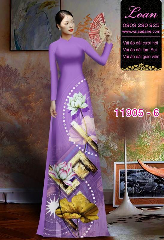 Vải áo dài hoa in 3D
