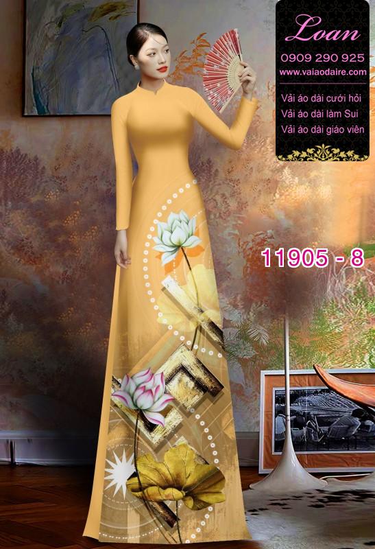 Vải áo dài hoa in 3D