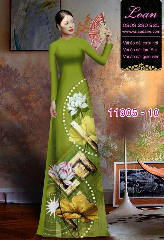 Vải áo dài hoa in 3D