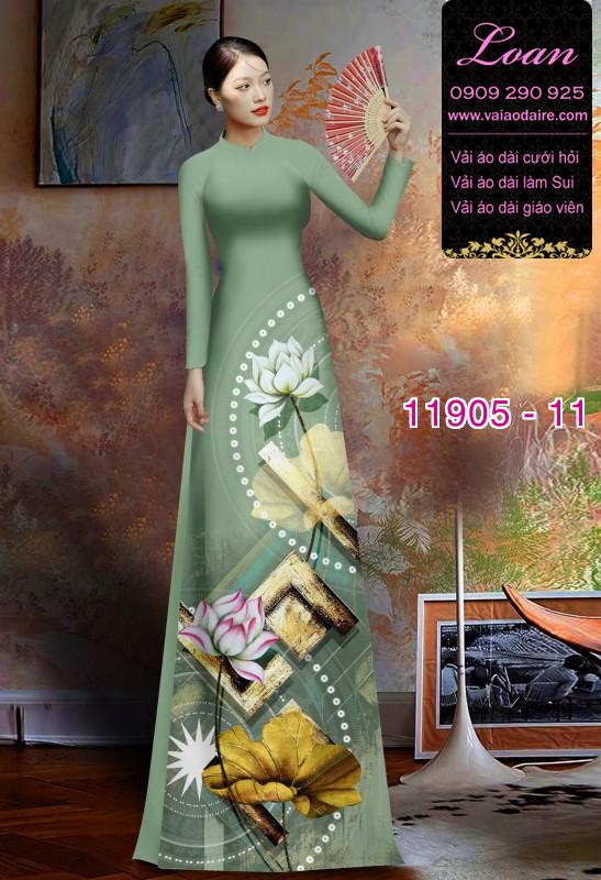 Vải áo dài hoa in 3D