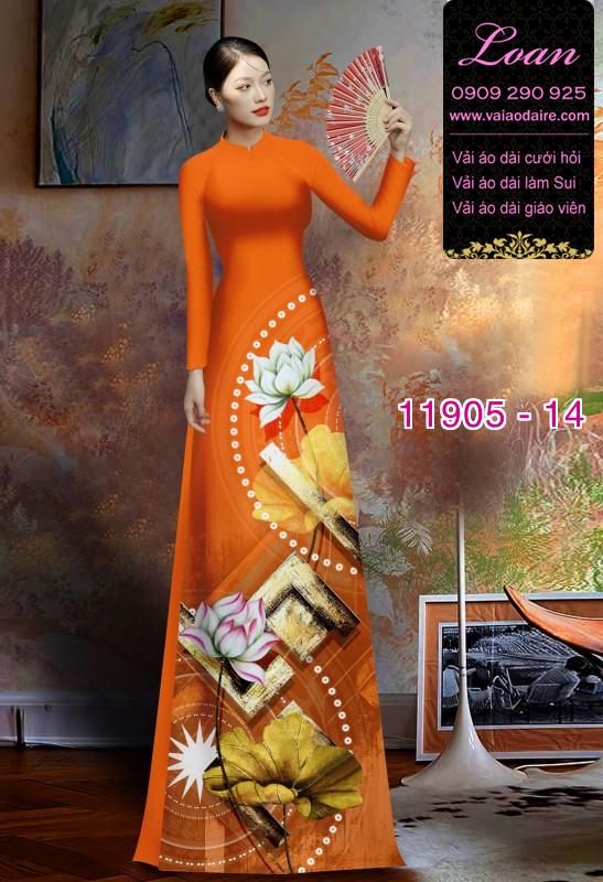 Vải áo dài hoa in 3D