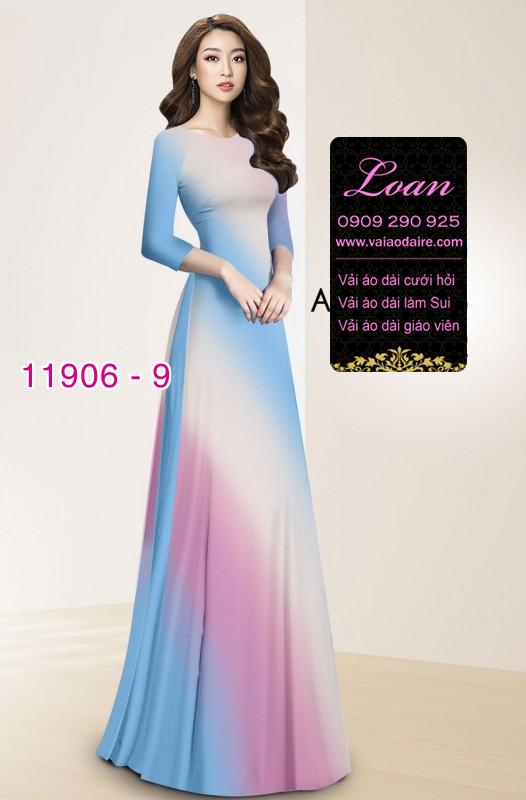 Vải áo dài in 3D loang màu