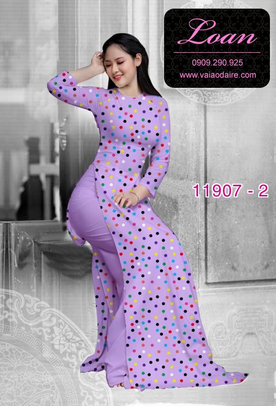 Vải áo dài chấm bi in 3D
