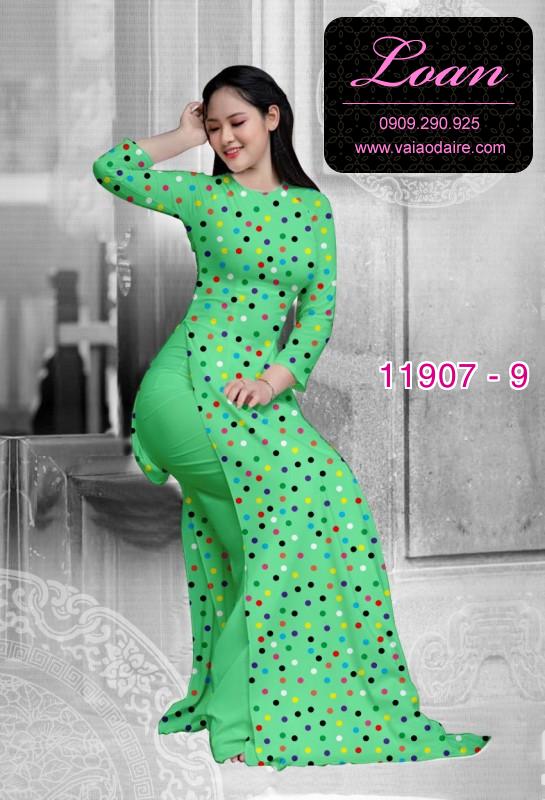 Vải áo dài chấm bi in 3D