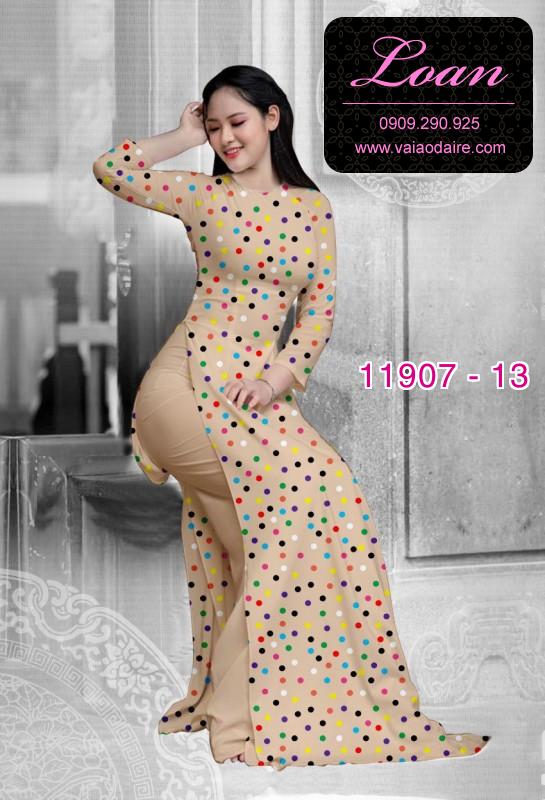 Vải áo dài chấm bi in 3D