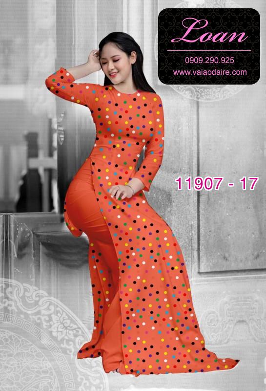 Vải áo dài chấm bi in 3D