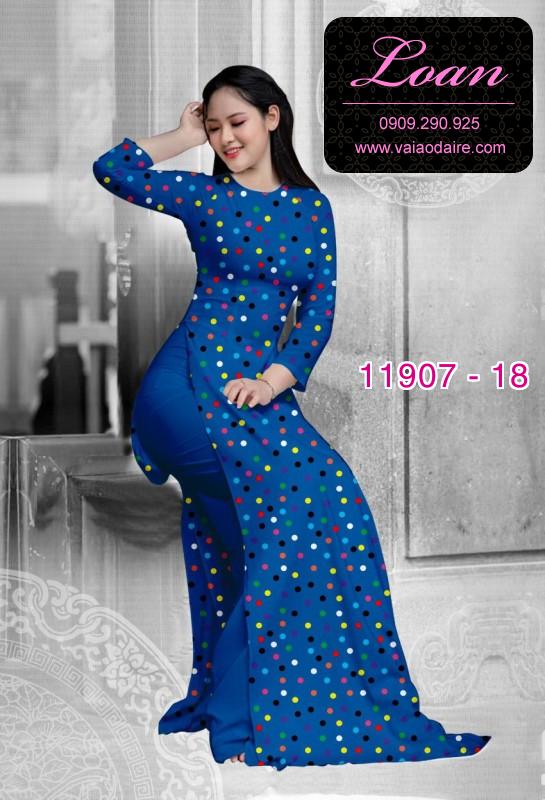 Vải áo dài chấm bi in 3D