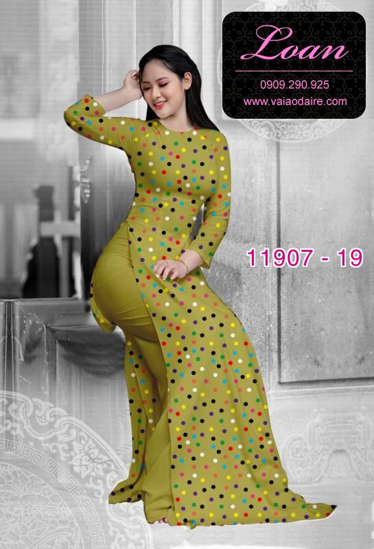 Vải áo dài chấm bi in 3D