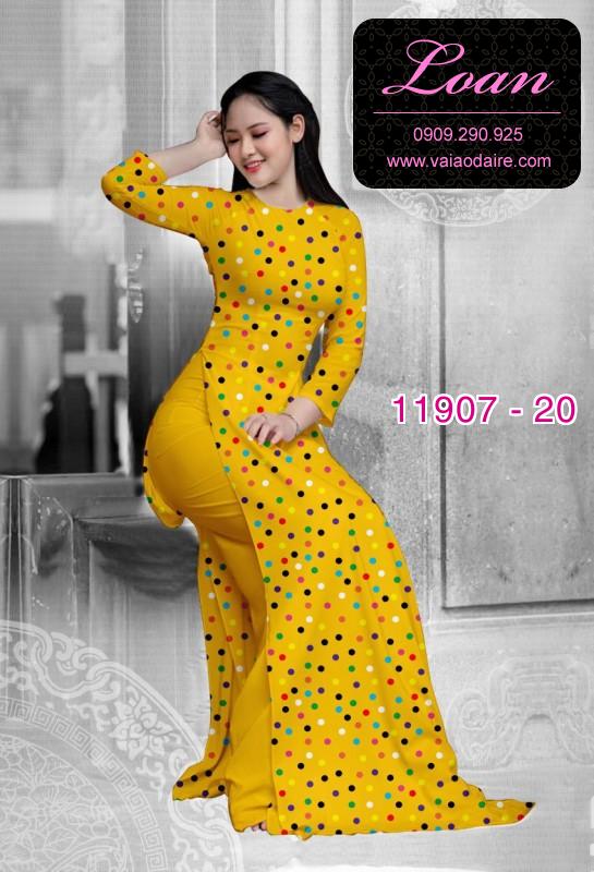 Vải áo dài chấm bi in 3D