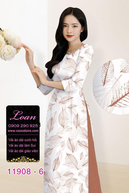Vải áo dài hình lá cây in 3D