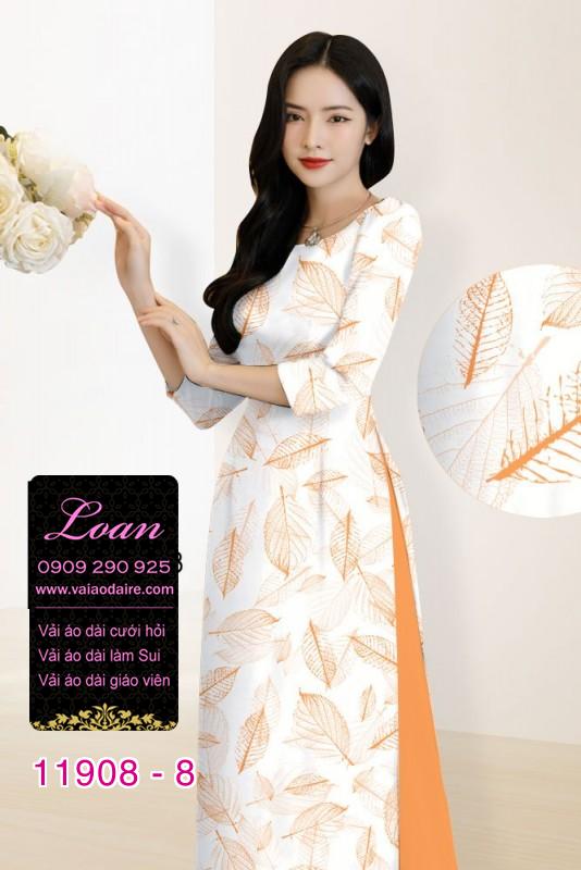 Vải áo dài hình lá cây in 3D