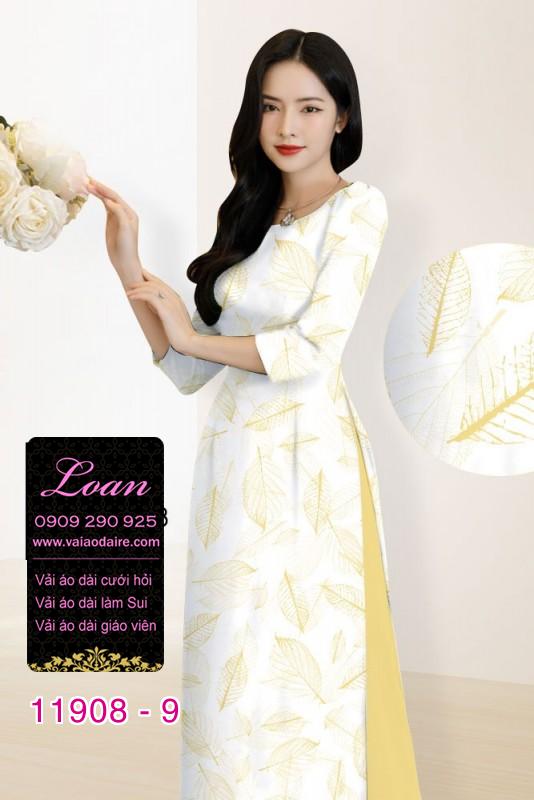 Vải áo dài hình lá cây in 3D