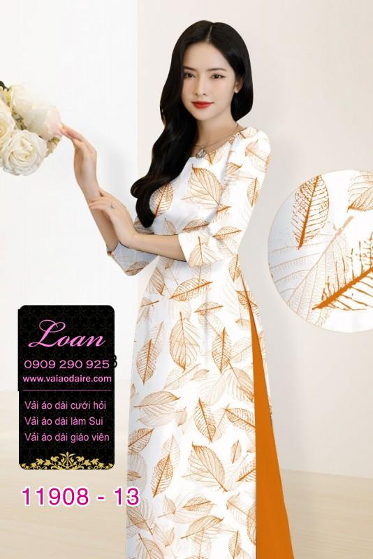 Vải áo dài hình lá cây in 3D
