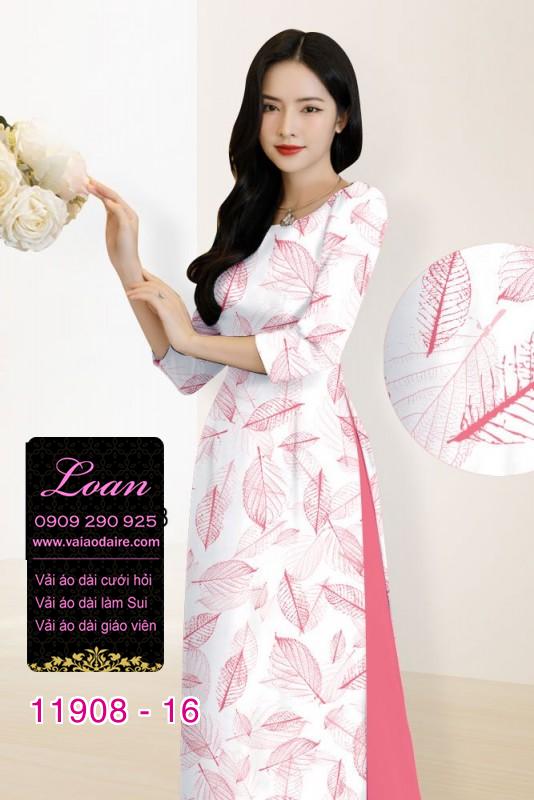 Vải áo dài hình lá cây in 3D
