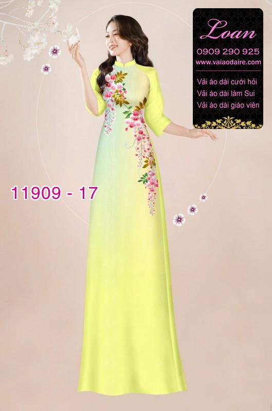 Vải áo dài hình lá cây in 3D