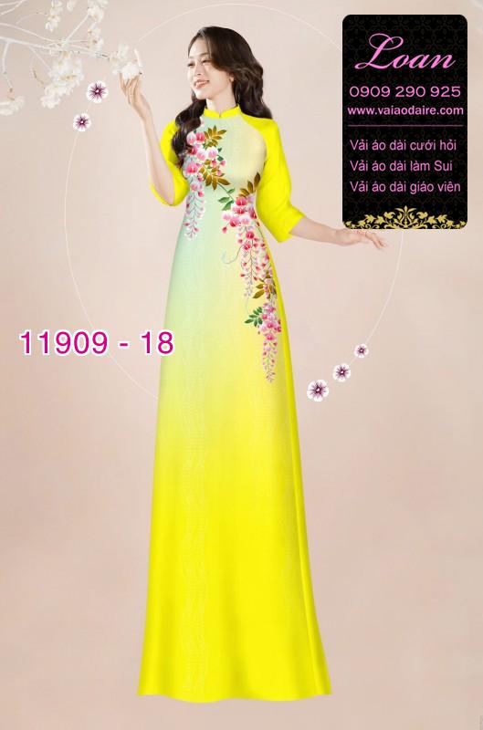Vải áo dài hình lá cây in 3D