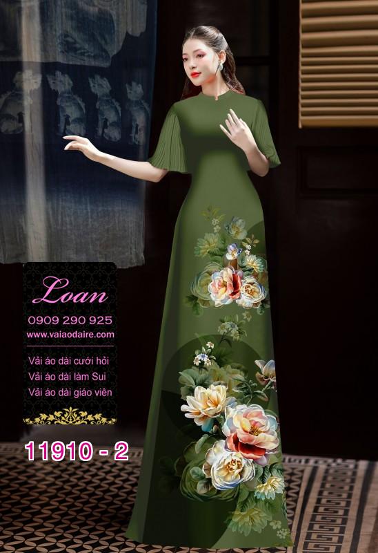 Vải áo dài hình in hoa 3D