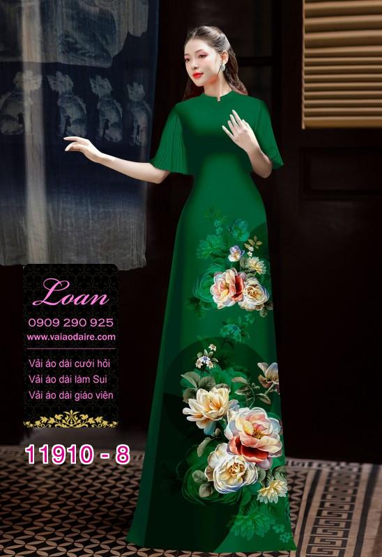 Vải áo dài hình in hoa 3D