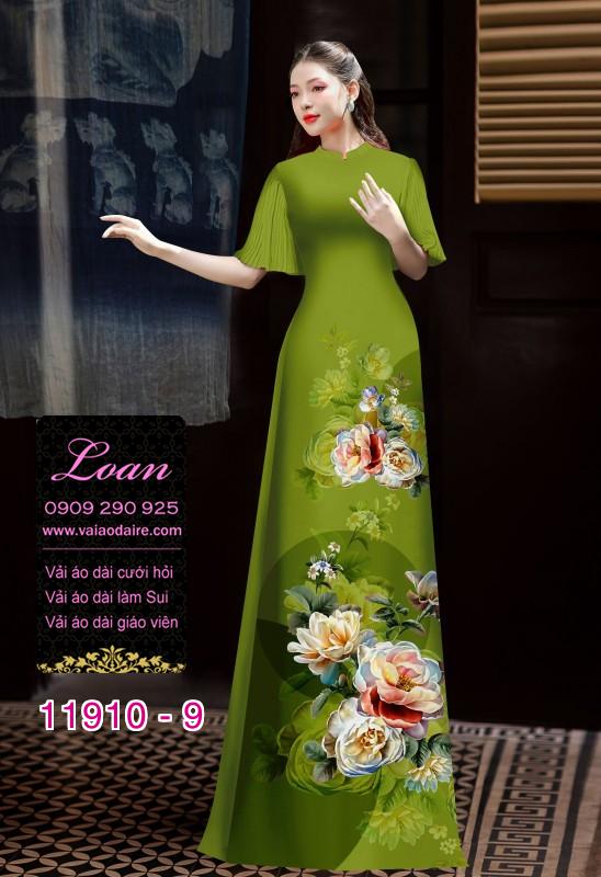 Vải áo dài hình in hoa 3D