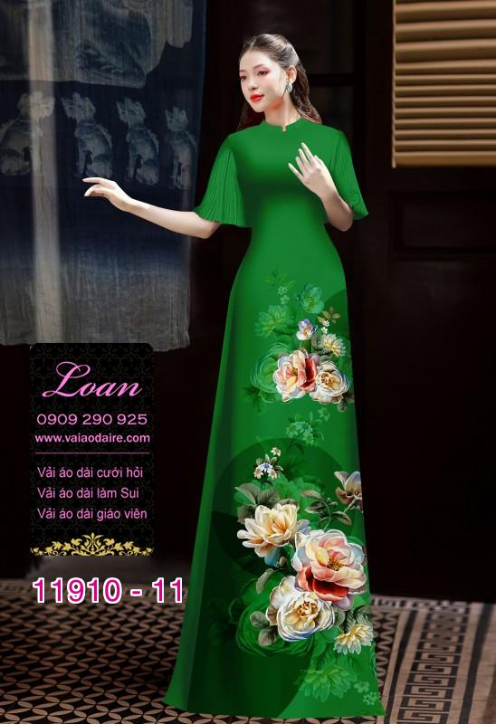 Vải áo dài hình in hoa 3D