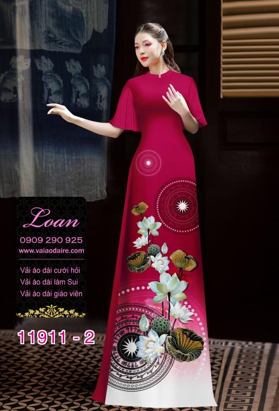 Vải áo dài hình in hoa 3D