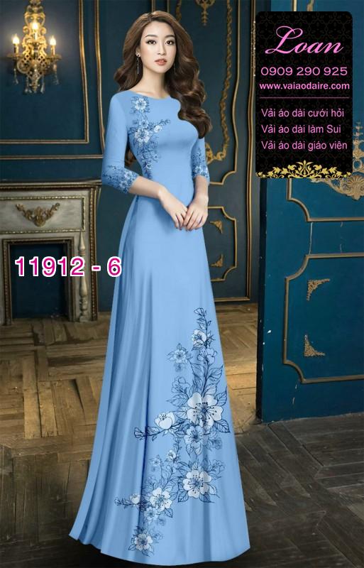 Vải áo dài hình in hoa 3D Vải áo dài hình in hoa 3D