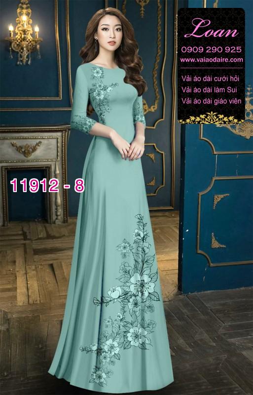 Vải áo dài hình in hoa 3D Vải áo dài hình in hoa 3D