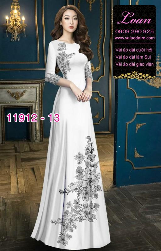Vải áo dài hình in hoa 3D Vải áo dài hình in hoa 3D