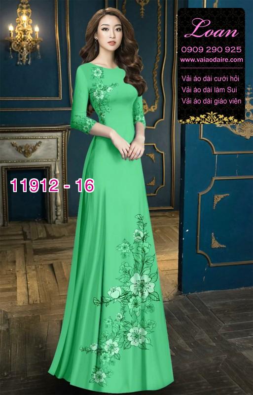 Vải áo dài hình in hoa 3D Vải áo dài hình in hoa 3D