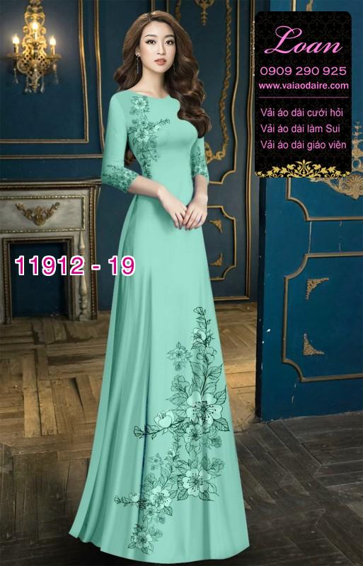 Vải áo dài hình in hoa 3D Vải áo dài hình in hoa 3D