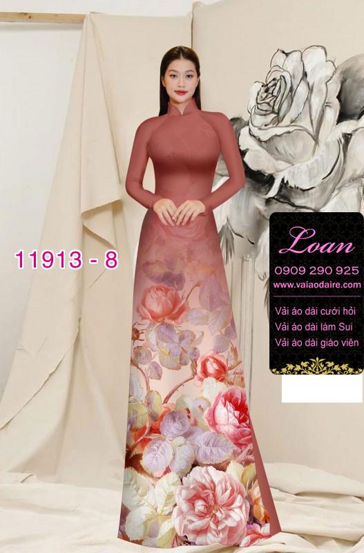 Vải áo dài hình in hoa 3D Vải áo dài hình in hoa 3D