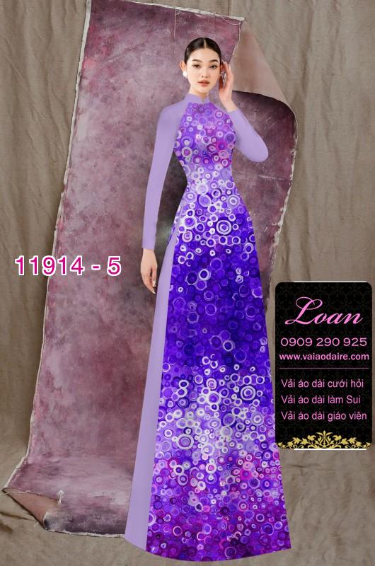 Vải áo dài hình in hoa 3D