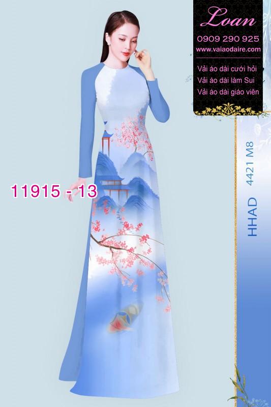 Vải áo dài hình in hoa 3D