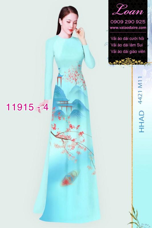 Vải áo dài hình in hoa 3D