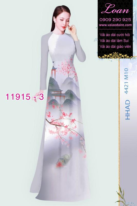 Vải áo dài hình in hoa 3D